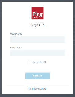 Screen capture of the PingOne for Enterprise sign-on page.