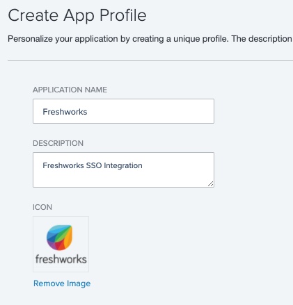 Screen capture of Create App Profile section.