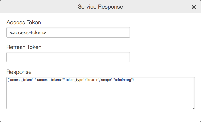 An image of an access token response.