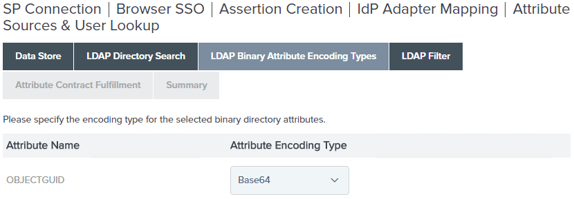 Screen capture of LDAP binary attribute encoding types