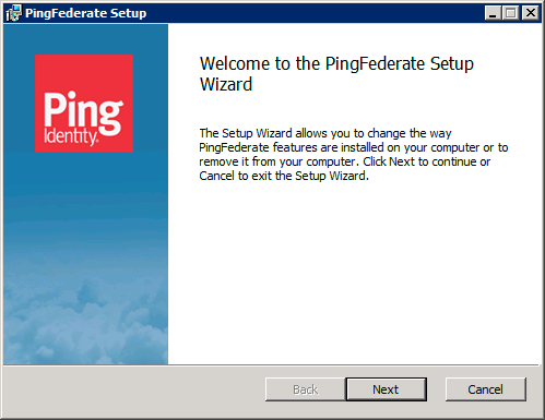 Screen capture of the Welcome page for the installer for Windows