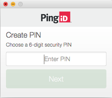 A screen capture of the Create PIN window requesting a 6-digit PIN entry.