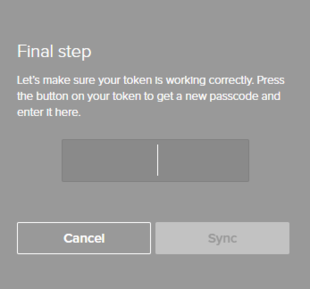 A screen capture of the Final step window where the end users enters a new passcode.