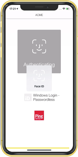 A screen capture of the TouchID for 