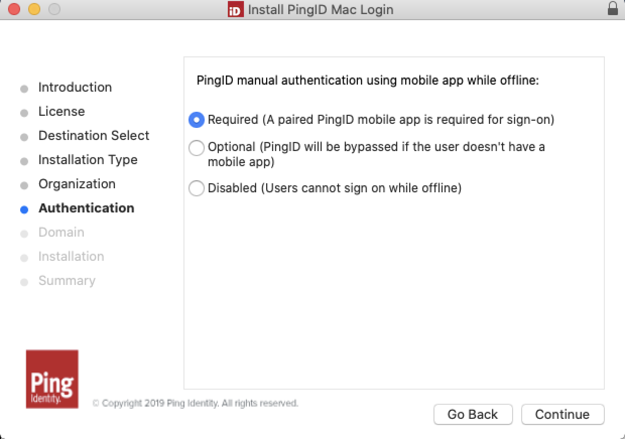 A screen capture of the Mac login - manual authentication options.