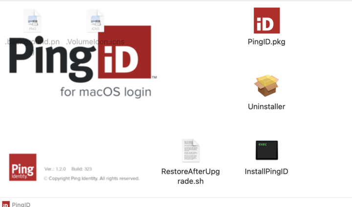 A screen capture of the Ping ID for Mac login - initial screen.