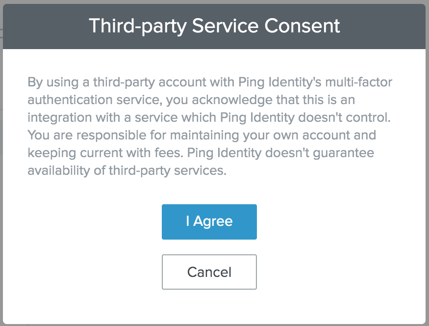 A screen capture of the Third-party Service Consent.