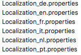 A screen capture of the .properties files that must be retained according to your needs.