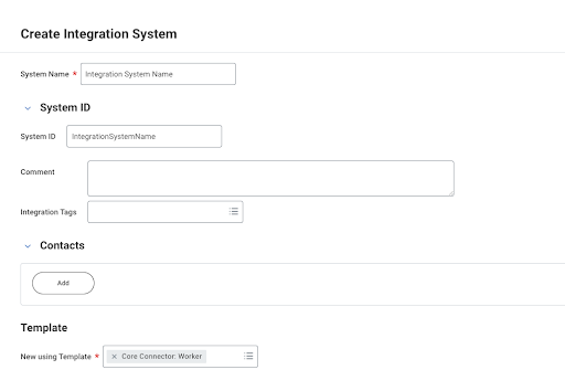 Create Integration System in Workday