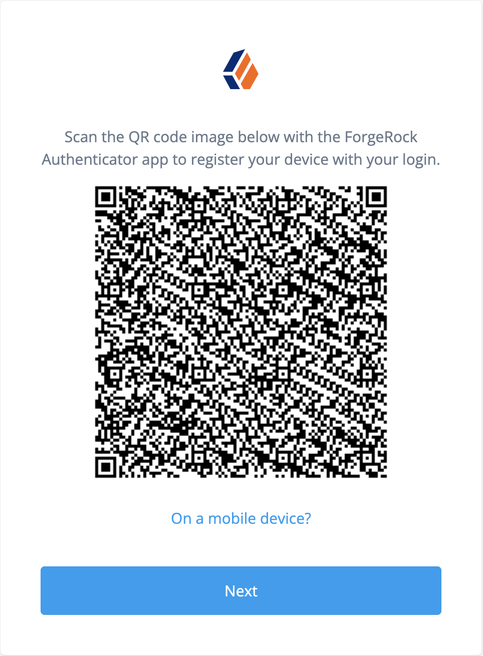 QR code to register your device