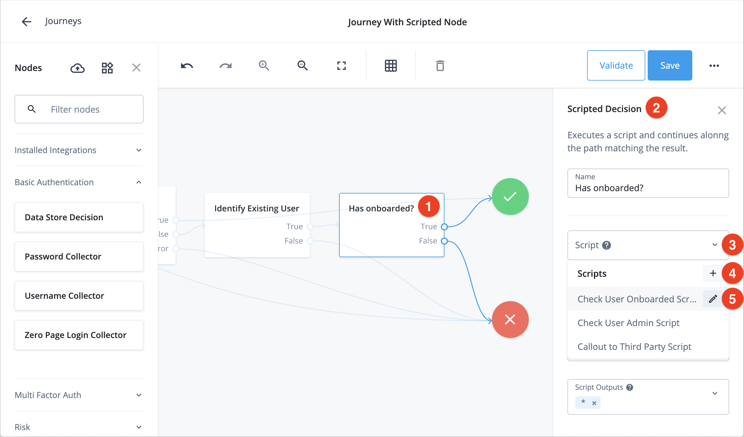 Journey editor with Scripted Decision node